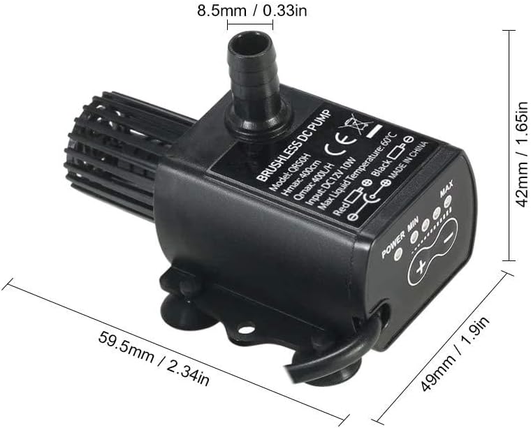 Riloer QR50L Brushless Motor Tauchbecken Wasserpumpe, 12V IP68 wasserdicht
