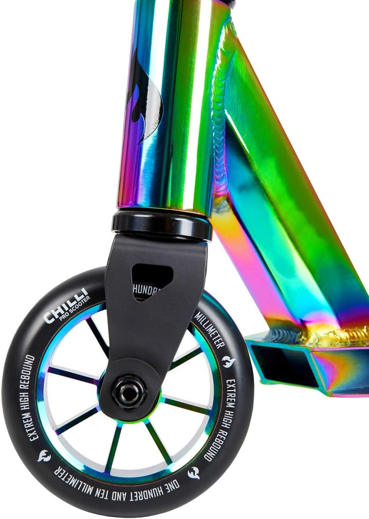 Chilli Rocky Scooter Grind - 360 - neochrome| Erstklassiger Stunt-Scooter | Robuster Roller, drehbar