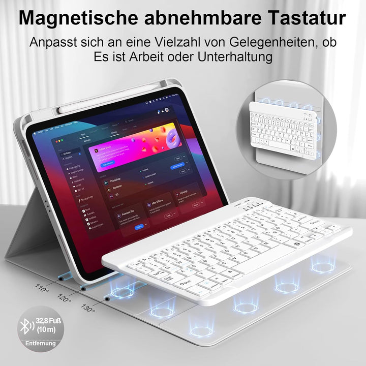 Tastatur Hülle für iPad Air 11 Zoll M3/M2 (2025/2024), iPad Air 5./4. Generation 2022/2020 10,9 Zoll