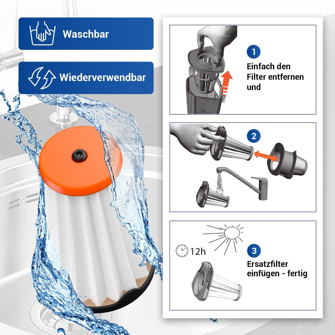VIOKS 6 Stück Filter Ersatz für AEG Filter 900167153/7 Austauschfilter Ersatzfilter AEF144 für AEG C