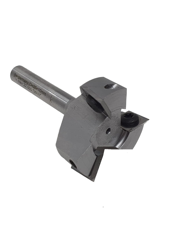 jjw-germany HM - Wendeplatten Planfräser Z=3 D= 35,0mm x 10,0mm Schaft 8,0mm Profi Planfräser für Ha
