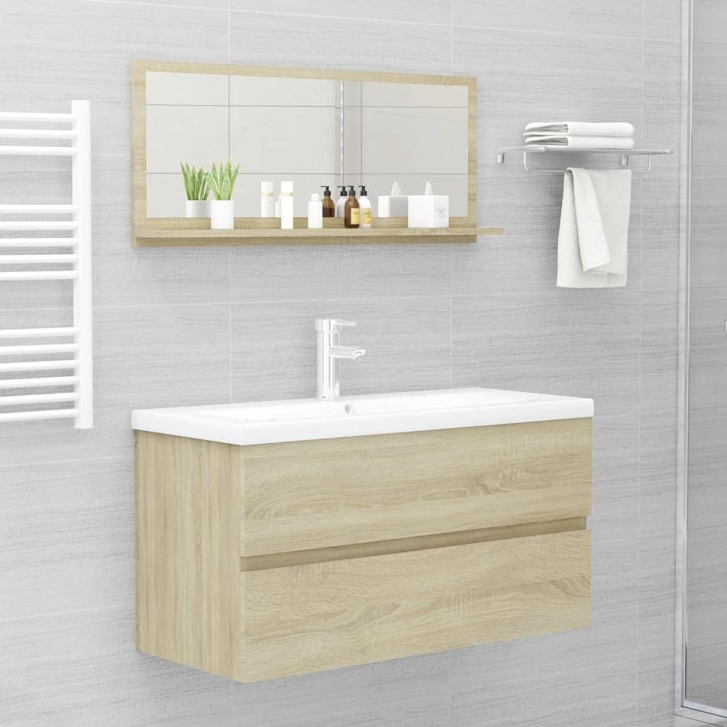 vidaXL Badspiegel Sonoma-Eiche 90x10,5x37 cm Holzwerkstoff Sonoma Eiche 90 x 10.5 x 37 cm, Sonoma Ei