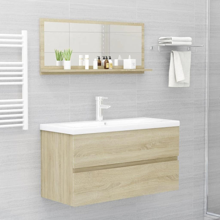 vidaXL Badspiegel Sonoma-Eiche 90x10,5x37 cm Holzwerkstoff Sonoma Eiche 90 x 10.5 x 37 cm, Sonoma Ei
