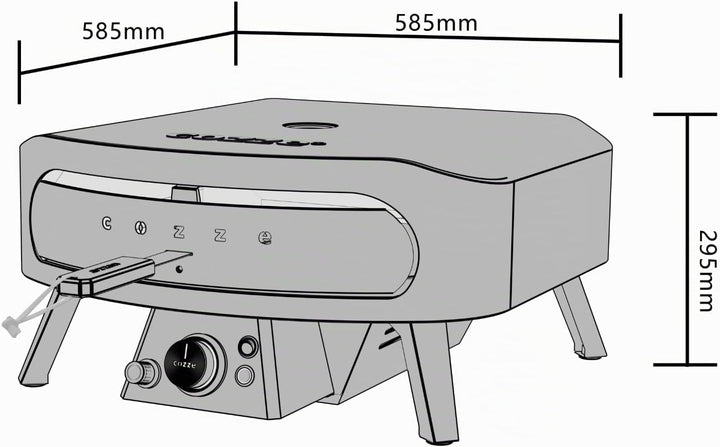 cozze Pizzaofen, Gas, Rotationsstein, 43 cm, Schwarz, Ø 43 cm, Pizzaofen für den Aussenbereich, 600