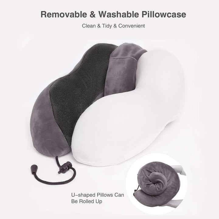 FANDARE Nackenkissen Reisekissen aus Memory-Schaum Neck Pillow Damen Herren Nackenhörnchen Nackenstü