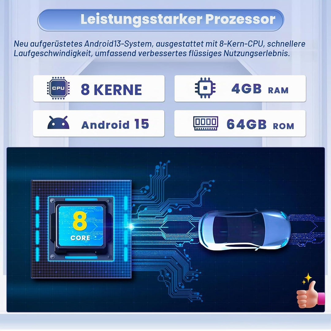 Hikity 8 core 4+64GB Android 15 Autoradio für VW Golf 5 6 Passat Polo Tiguan Touran Caddy Skoda, 9"