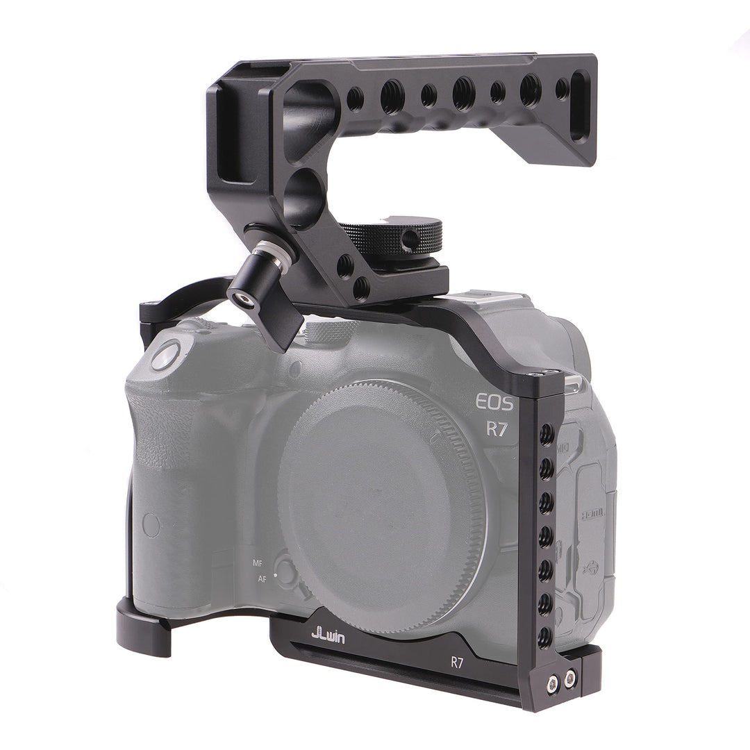 R7 Cage Mit oberem Handgriff, Hersmay Aluminium Kamerakäfig Camera Cage für Canon EOS R7 Kameras, Vl