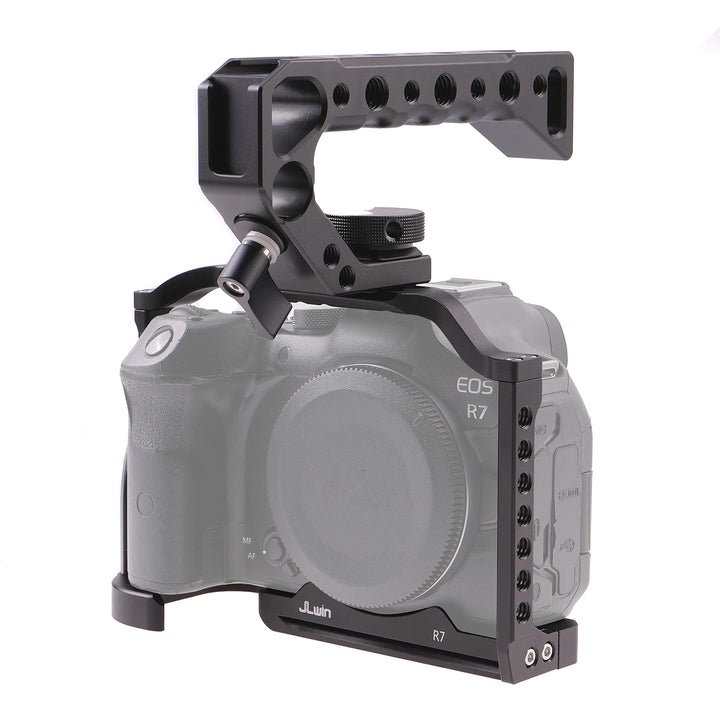 R7 Cage Mit oberem Handgriff, Hersmay Aluminium Kamerakäfig Camera Cage für Canon EOS R7 Kameras, Vl