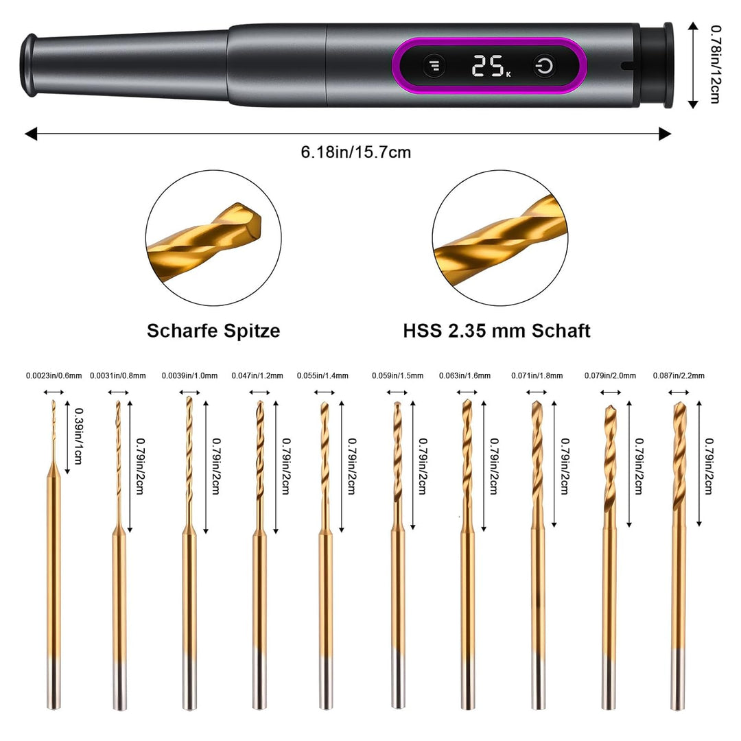Handbohrer Elektrisch, GuKKK 5-Gang Bohrer Wiederaufladbare Bohrmaschine, Wiederaufladbare DIY Handb