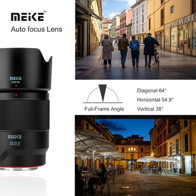 Meike 35mm F2.0 Autofokus Vollformat STM Schrittmotor Objektiv Kompatibel mit Sony E Mount Kameras A