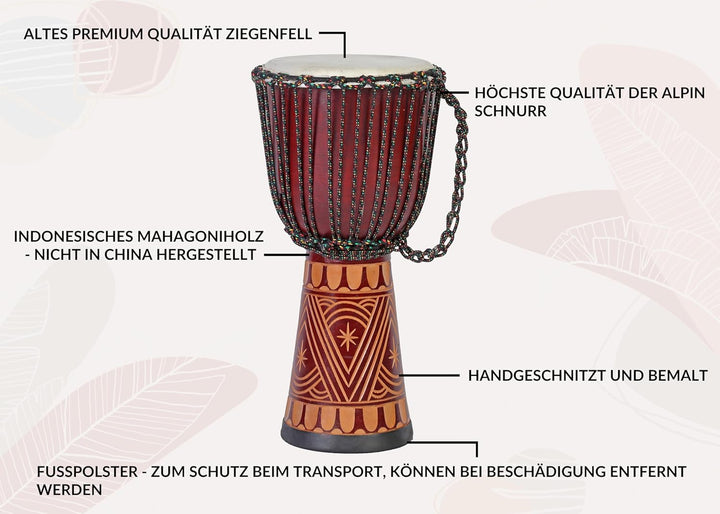 60cm Profi Djembe Trommel Bongo Drum Darbuka Art Super Klang Afrika Style
