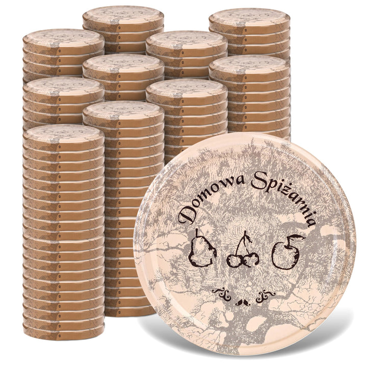 KADAX 200er Set Schraubdeckel Ø 66 mm in Beige – Ersatzdeckel für Einmachgläser & Vorratsgläser, luf