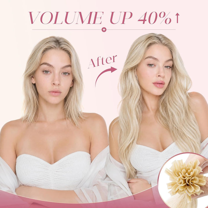 Elailite Bonding Extensions Echthaar Haarverlängerung Keratin U-Tip Haarverlängerung 100% Menschenha
