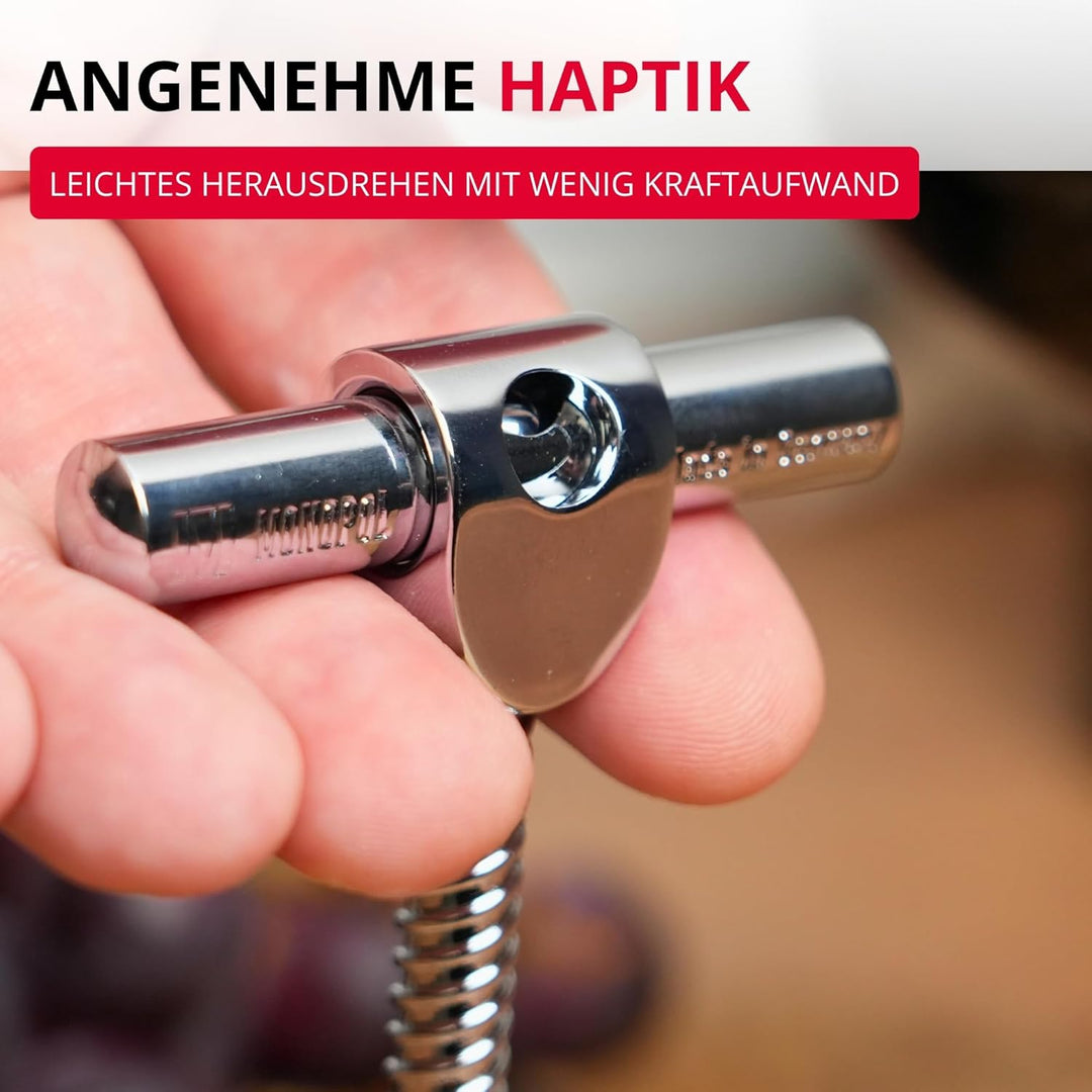 Westmark Glockenkorkenzieher mit Korkabstreifer, Monopol Edition, Stahl/Zink-Druckguss, Chianti, Ver