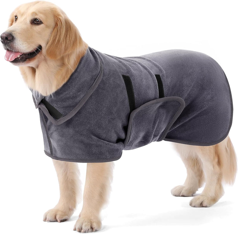 PETTOM Hundebademantel, Bademantel Hund Extra Saugfähig, Hunde Bademantel Mikrofaser Schnelltrockend