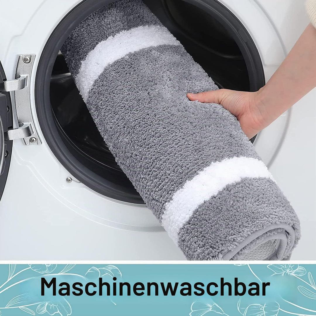 Homaxy Badezimmerteppich Set rutschfest Badematten Set 2 teilig Weiche Mikrofaser Flauschige Badtepp