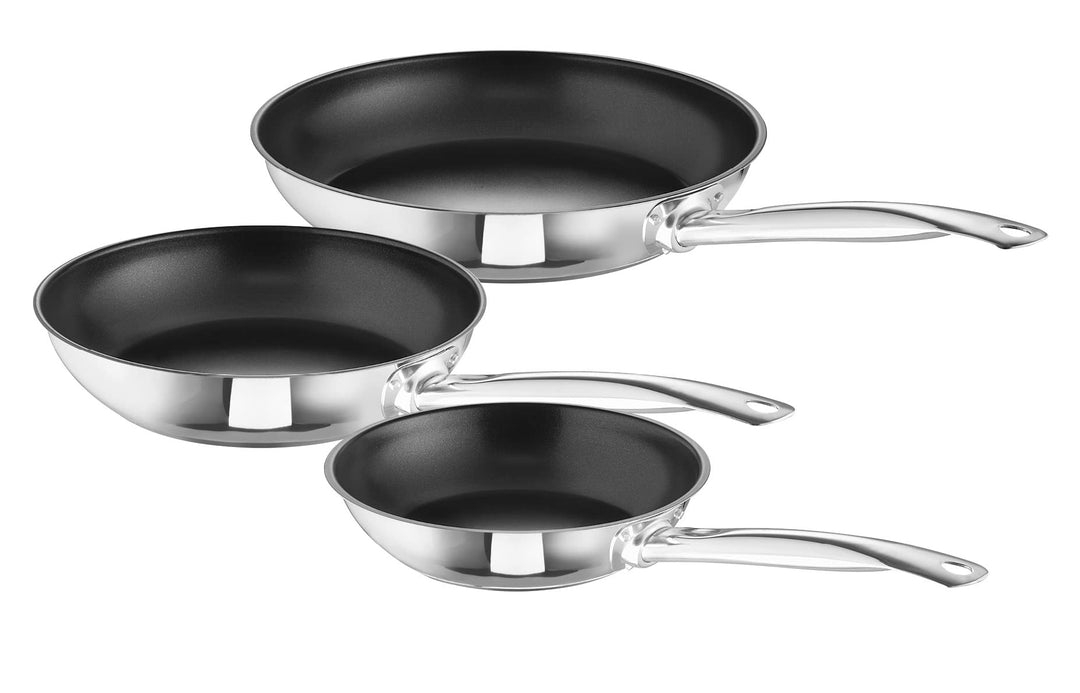 Rohe Germany Bobby, 3-tlg., Edelstahl Bratpfanne 20 cm, 24 cm und 28 cm, Induktion, 258121-03