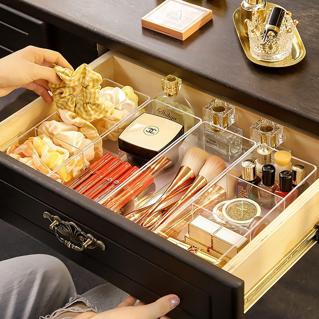 JessLab Schubladen Organizer, 3-Fach Acryl Make-up Organizer Kosmetik Aufbewahrung Schmuck Display f