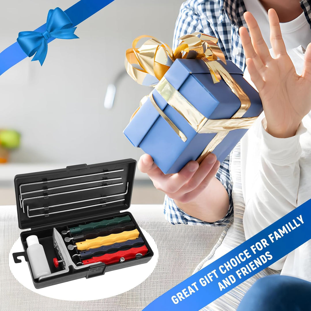 Messerschärfer-Set, Schleifstein-Set, professionelles Küchen-Messerschärfer-Set mit festem Winkel