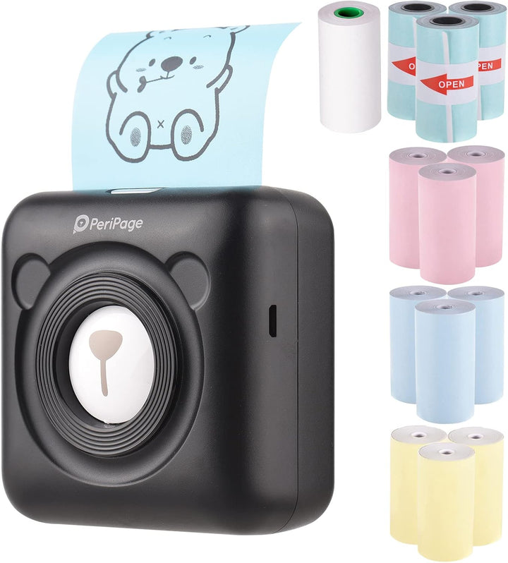 Bisofice Peripage Mini Fotodrucker für Smartphones, Drahtlose BT Verbindung Mobiler Drucker Kommt mi