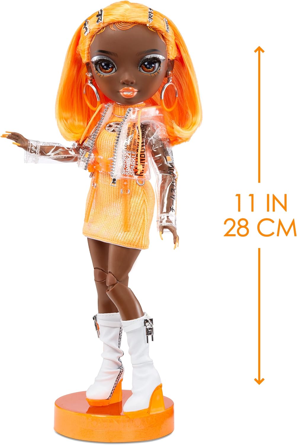 Rainbow High Modepuppe – Michelle ST.Charles - Orangefarbene Puppe – Modisches Outfit & 10+ farbenfr