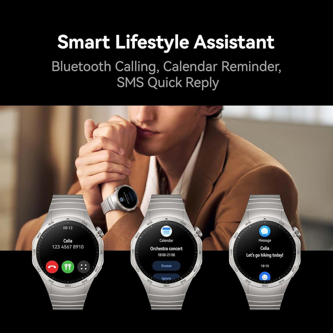 Huawei Watch GT 4 46mm Smartwatch, Oktagon Design, Bis zu 2 Wochen Akkulaufzeit‌, Erweitertes 24/7 G