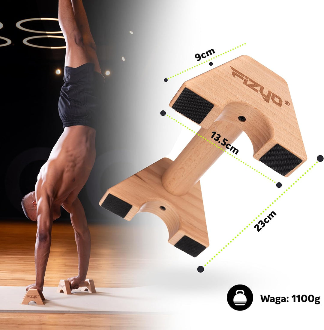 Phyzyo Holz Pumpenhalter, Rutschhemmende Trainingsgleiter, Kalistenische Handläufe aus Holz, 2 Stück