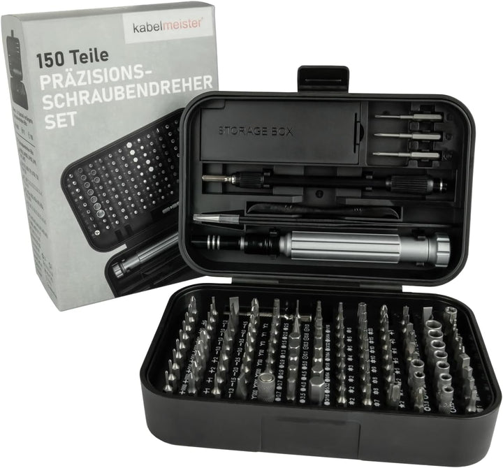 kabelmeister® Präzisions-Schraubendreher-Set, 150-Teile, u.a. 117x C4 Bits, 3x C3 Bits
