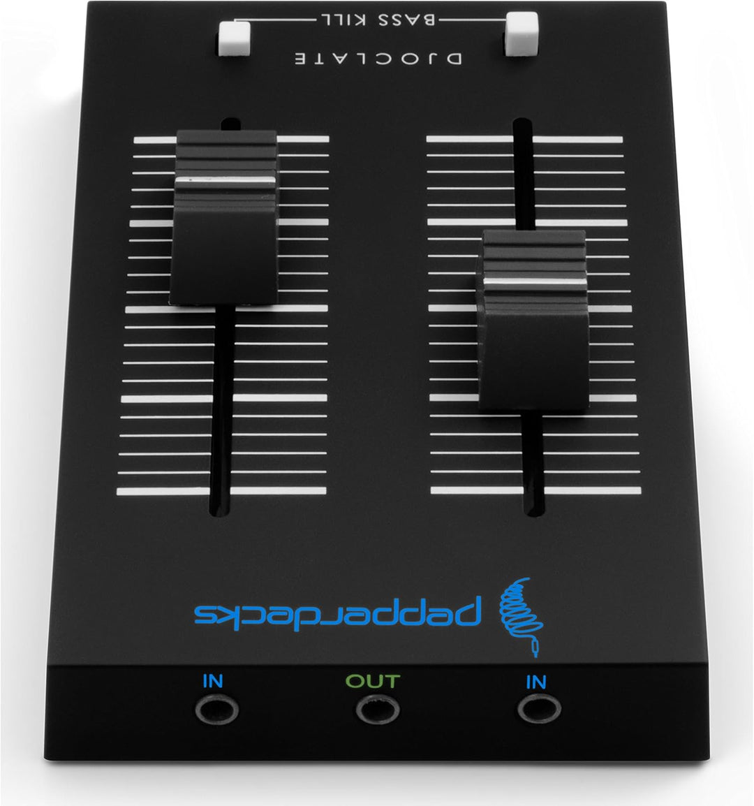 Pepperdecks DJOCLATE Pocket Size Mischpult (2 Kanäle, Bass Kill, Tasche, 2x Kabel) Single, Single