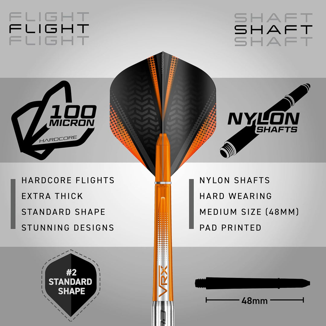 RED DRAGON Amberjack Series Steel Profi Dartpfeile Steeldarts Set mit Flights und Schäfte 22.0 Gramm