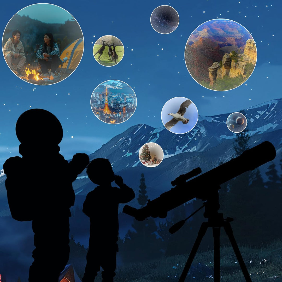 HETEKAN Teleskop, Teleskope Astronomie für Erwachsene,70 mm Öffnung und 700 mm Brennweite (28x-210x)