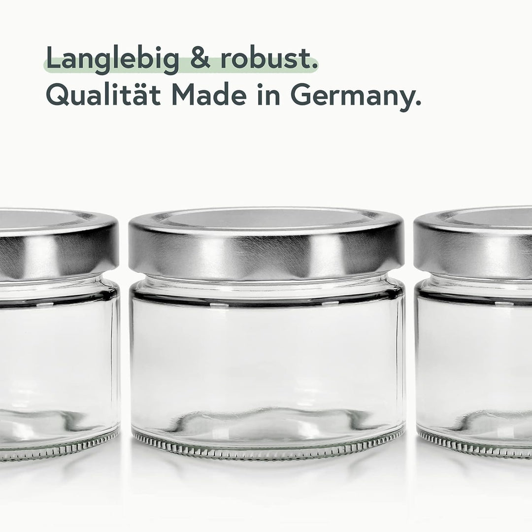 PUREGANIC® Marmeladengläser Set 8x290 ml Schraubgläser mit Deckel/Marmeladengläser Klein, Vorratsdos