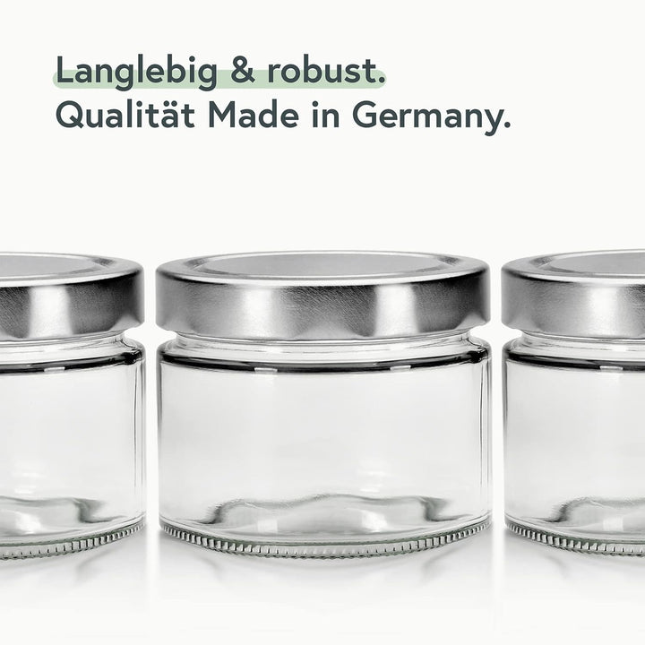PUREGANIC® Marmeladengläser Set 8x290 ml Schraubgläser mit Deckel/Marmeladengläser Klein, Vorratsdos