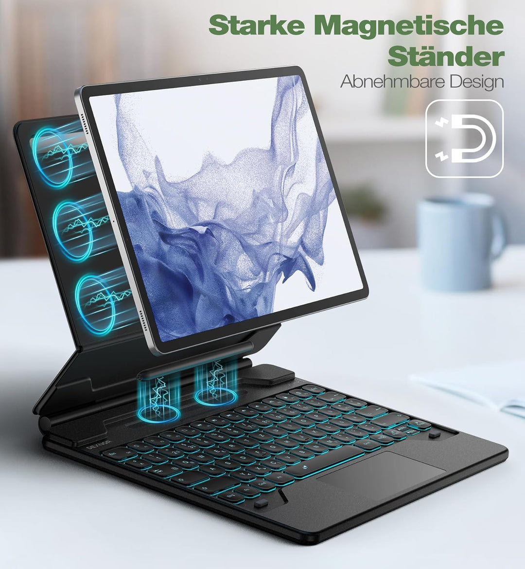 Dexnor Tastatur Hülle für Samsung Galaxy Tab S10+ Plus/S9+ Plus/S9 FE+ Plus/S8+ Plus/S7 FE/S7+ Plus