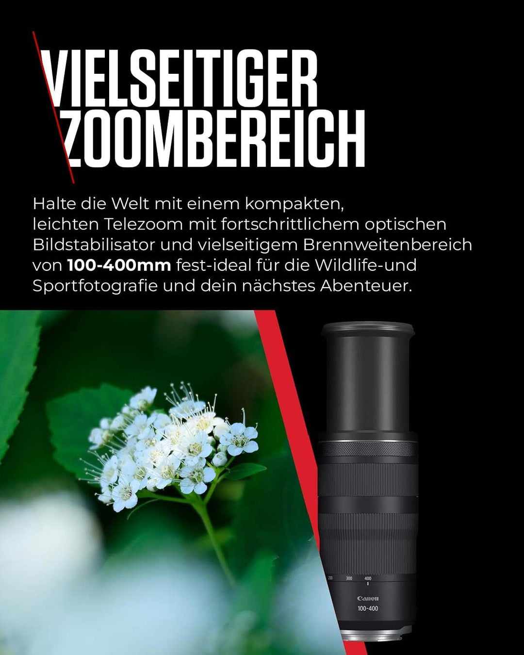 Canon Objektiv RF 100-400mm F5.6-8 is USM Supertele-Objektiv passend für Kameras der Canon EOS R Ser