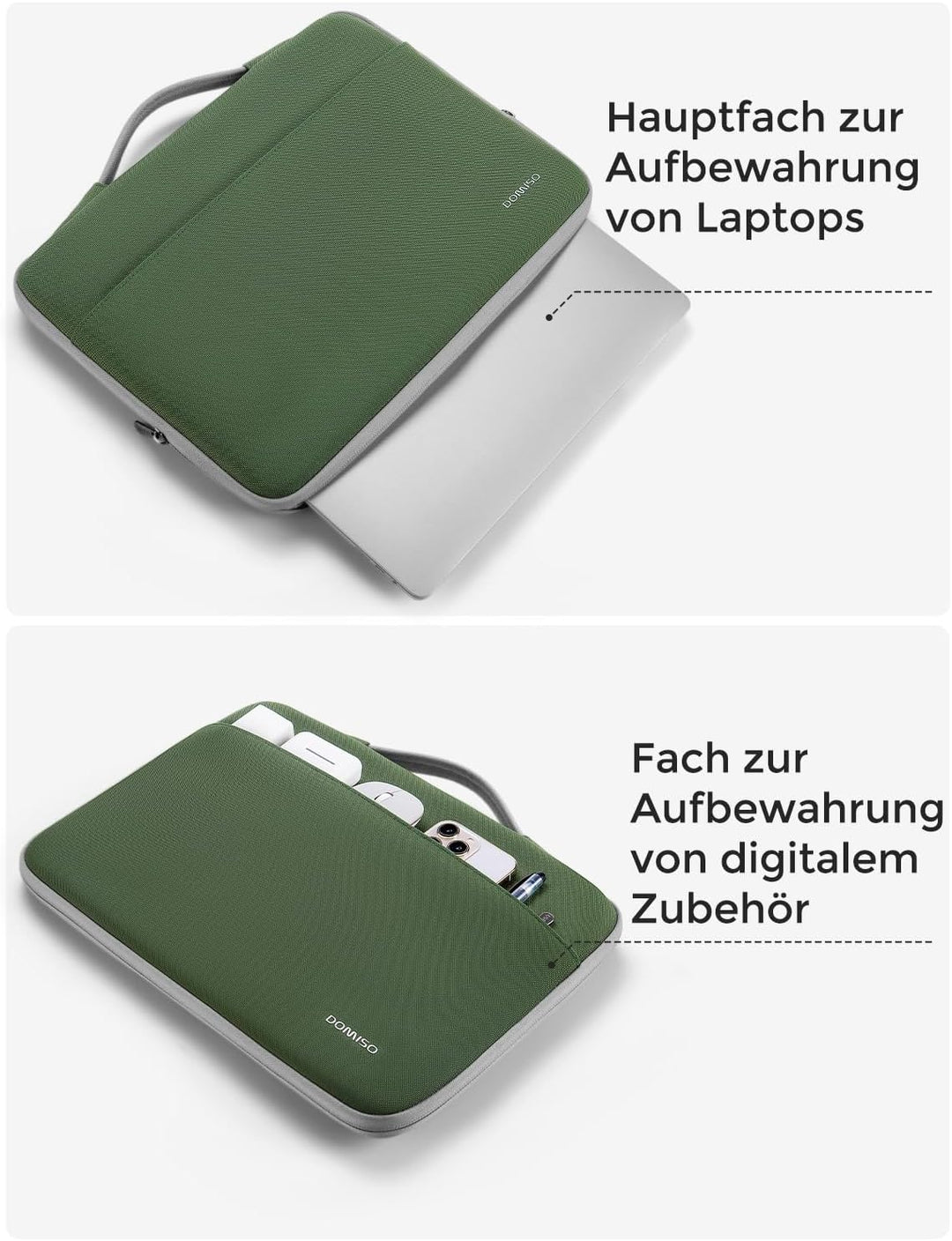 DOMISO 15.6 Zoll Laptoptasche Laptop Tasche Hülle Notebook Sleeve Case Kompatibel mit 16 zoll MacBoo