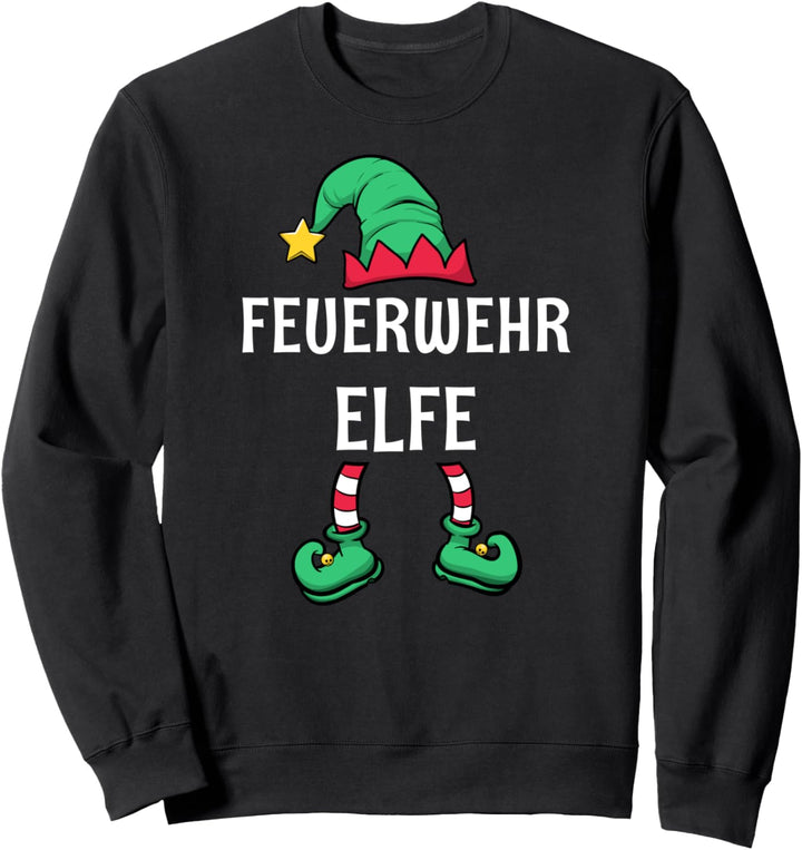 Feuerwehr Elfe Partnerlook Familien Outfit Weihnachten Sweatshirt