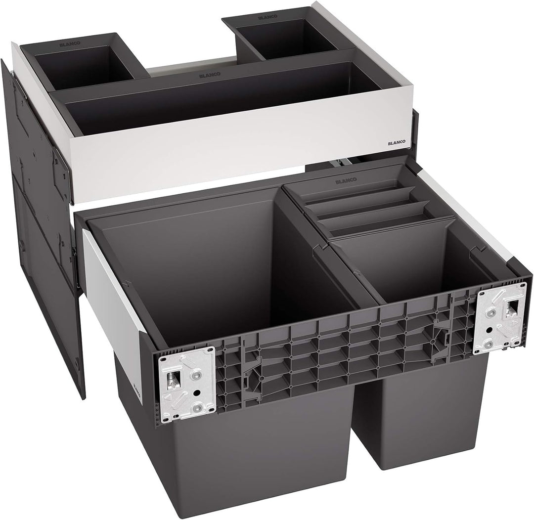 BLANCO SELECT II XL 60/3 Orga | Kunststoff, Alu | 60er Unterschrank | Auszugssystem zur Frontanbindu