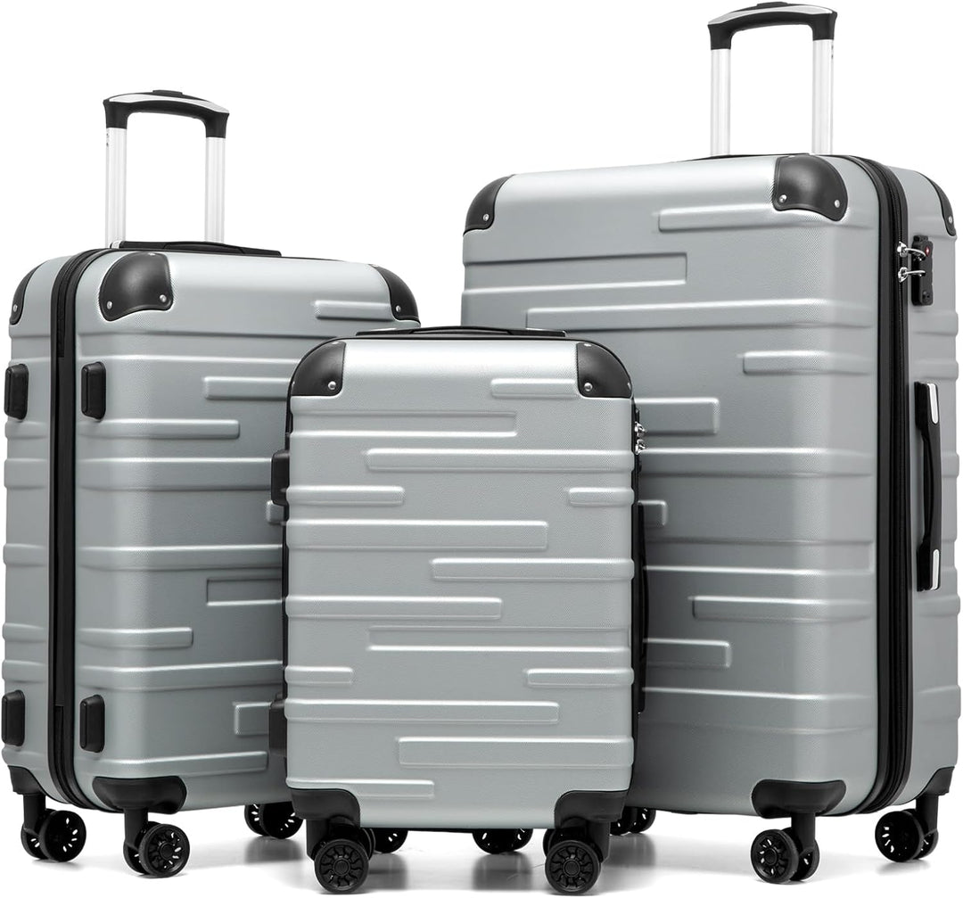COOLIFE Hartschalen-Koffer Rollkoffer Reisekoffer Vergrösserbares Gepäck (Nur Grosser Koffer Erweite