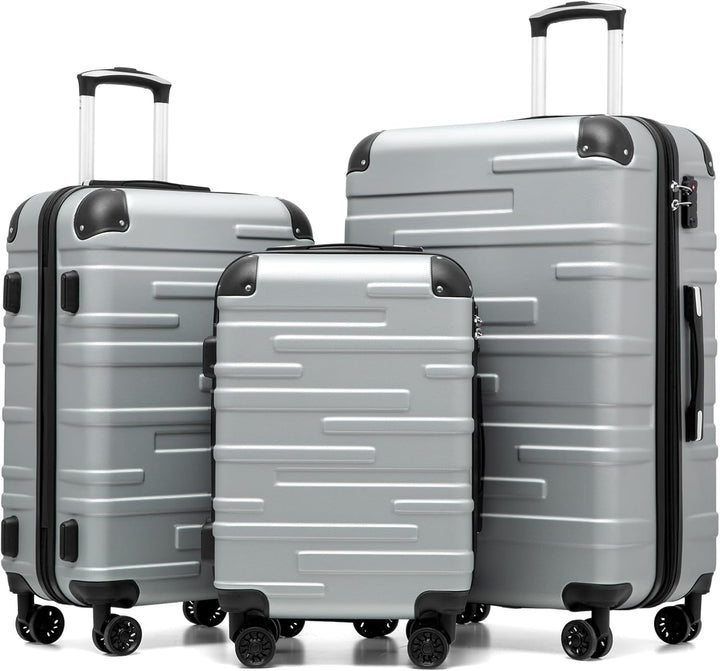 COOLIFE Hartschalen-Koffer Rollkoffer Reisekoffer Vergrösserbares Gepäck (Nur Grosser Koffer Erweite