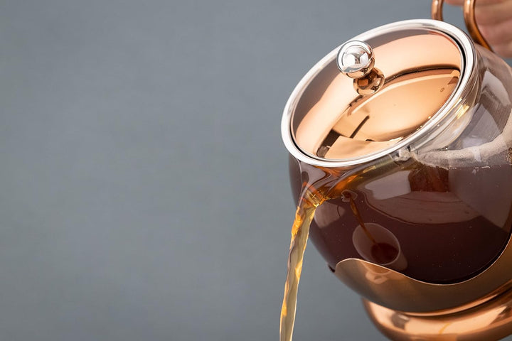 La Cafetière Izmir Teekanne aus Glas, lose Blätter, 1 l, mit Teesieb, 4 Tassen (Kupfer), Kupfer