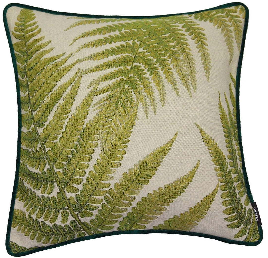 McAlister Textiles Tapestry | Bestickter Kissenbezug grüner Waldfarn | 40 x 40cm | gewobenes Blätter