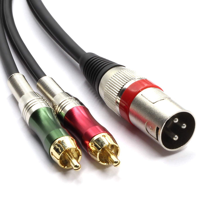 SiYear Y-Splitter-Kabel, XLR-Stecker auf 2 x Cinch-Stecker, 3 m, 1 x XLR-Stecker auf 2 x Cinch-Steck