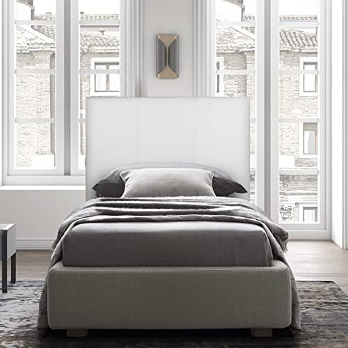 P17 | Kopfteil aus Kunstleder | 80 x 60 | gestreift | Einzelbett | (Weiss) 80 x 60 cm Eco Leather -