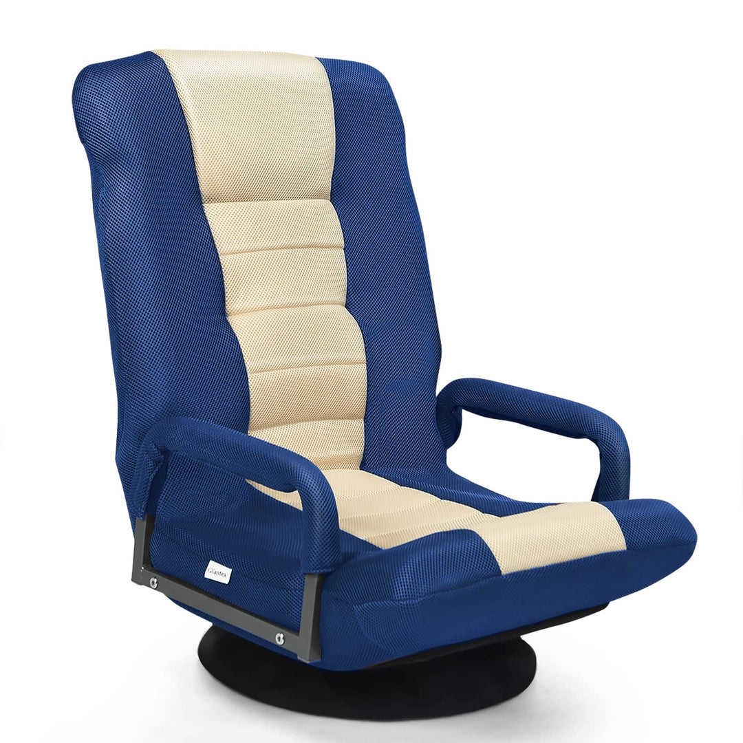 RELAX4LIFE Bodenstuhl Klappbar, Bodensessel mit 7-Fach Verstellbarer Rückenlehne &amp; 360° drehbarem So