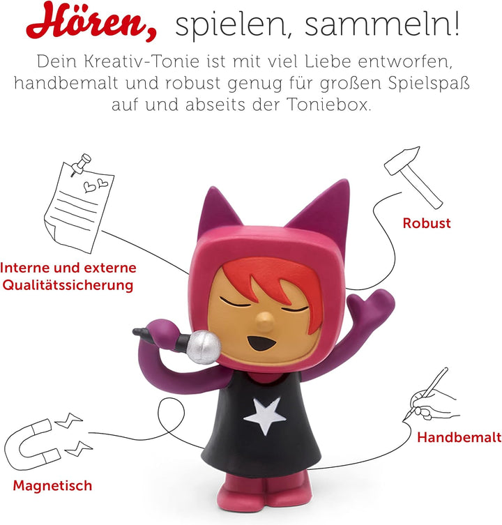 tonies Hörfigur für Toniebox, Kreativ Sängerin, zum selbst Bespielen, 90 Minuten Speicher für eigene