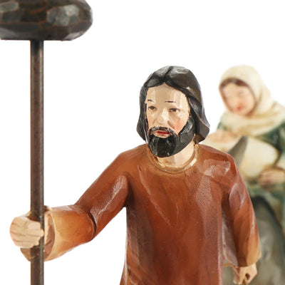 com-four® Krippenfiguren mit Kerzenhalter - christliche Weihnachtsdeko - Aufsteller aus Polyresin -