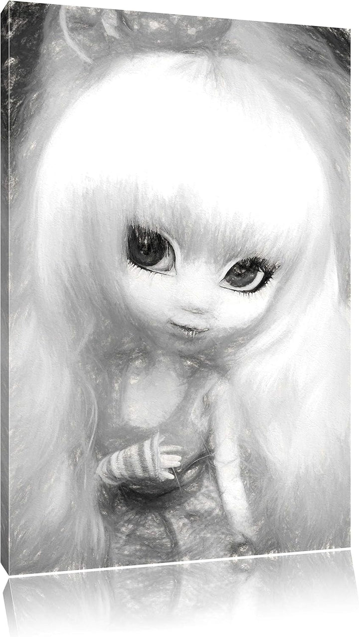Pullip-Püppchen im 70er-Jahre-Stil NewArt Format: 100x70 cm auf Leinwand, XXL riesige Bilder fertig