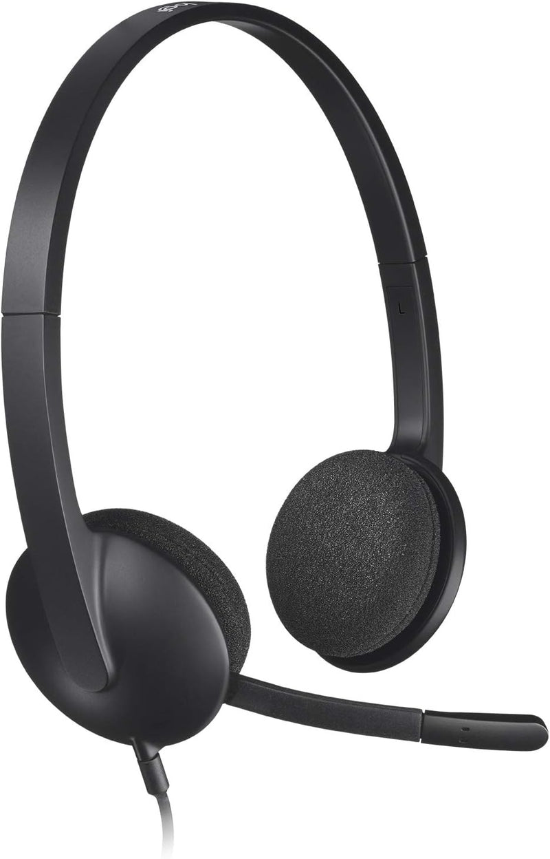 Logitech H340 Kopfhörer mit Mikrofon, Stereo-Headset, Verstellbares Mikrofon mit Rauschunterdrückung