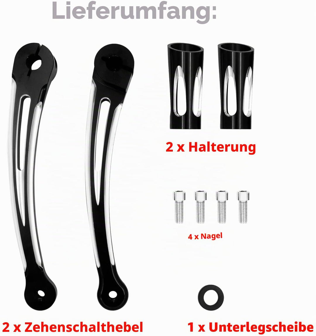 HDBUBALUS CNC-Schnitt Fersen-Zehenschalthebel mit Schalthebel für Harley Touring Softail Trike